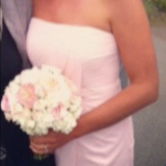 David’s Bridal short strapless dress, color: Petal, size 8 - Picture 2 of 2